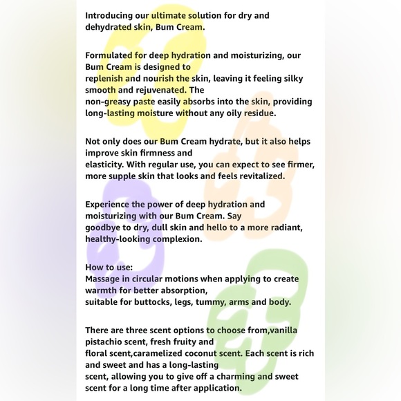 Premium Bum Cream for Comfort and Protection, Hydrating and Soothing Body - Picture 2 of 7